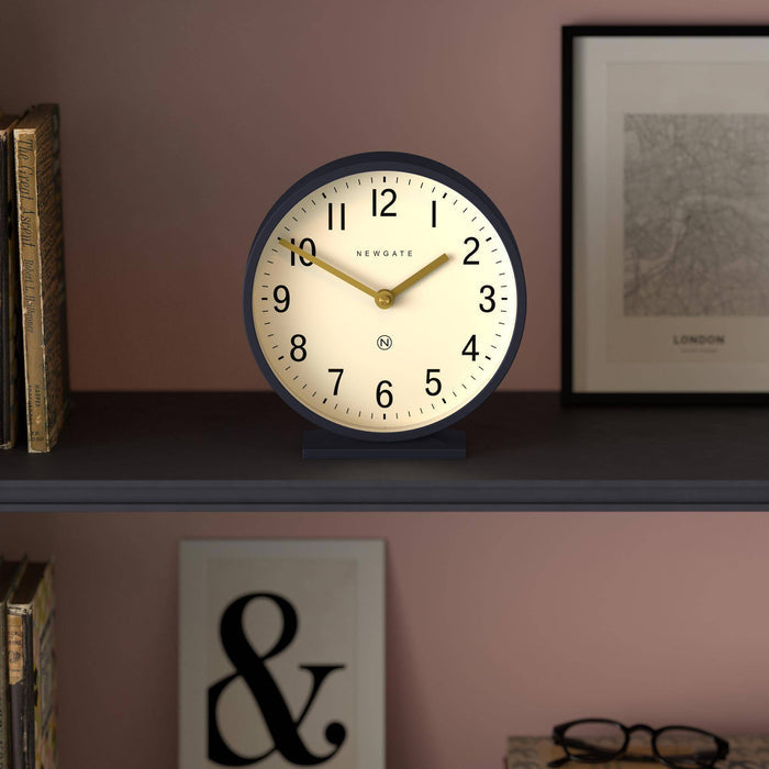 Newgate Q Mantel clock in petrol blue