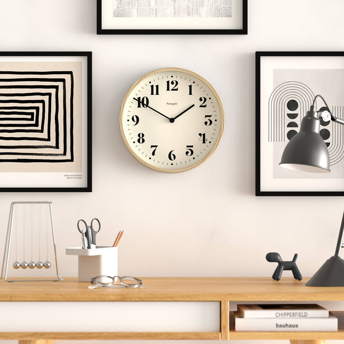 Newgate Theatre wall clock in medium faux wood 30cm