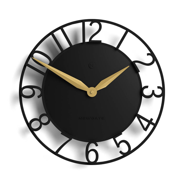 Newgate Time Traveller wall clock in black 35cm