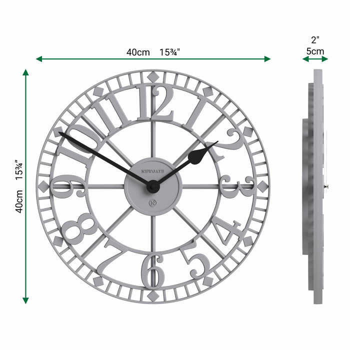 Newgate Warehouse wall clock in grey 40cm