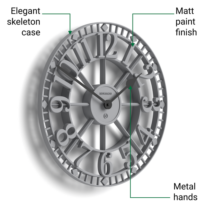 Newgate Warehouse wall clock in grey 40cm