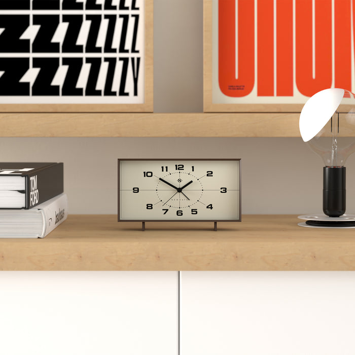 Newgate Wideboy alarm clock in mocha brown