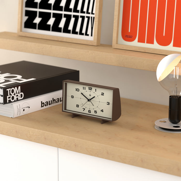 Newgate Wideboy alarm clock in mocha brown