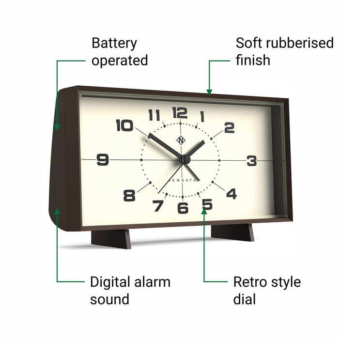 Newgate Wideboy alarm clock in mocha brown