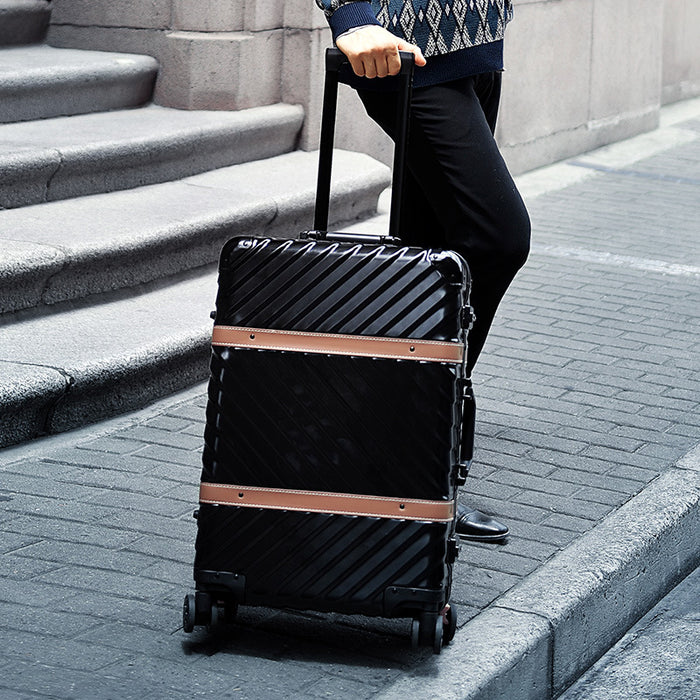 No-Zip 20" 24" Aluminum Hard Shell Suitcase