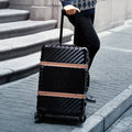 No-Zip 20" 24" Aluminum Hard Shell Suitcase