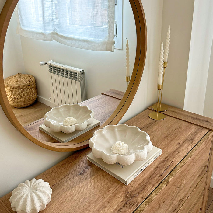 Olivia Round Mirror, 25.19 in diameter, Rustic Oak