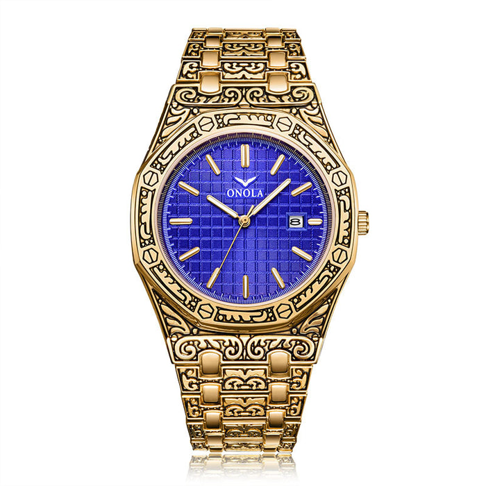 ONOLA Antique Steel Band Waterproof Men's Quartz