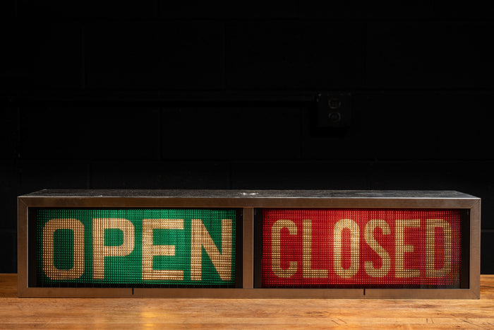 Open/Closed Lighted Bank Drive-Thru Sign
