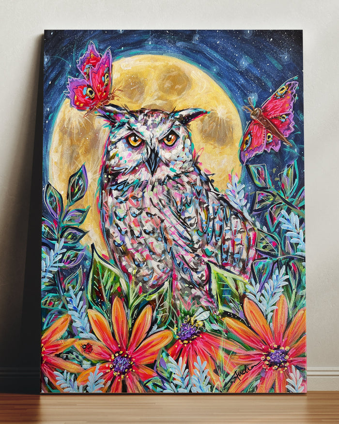 Owl Moon Butterfly Reproduction - Print on Paper or Canvas