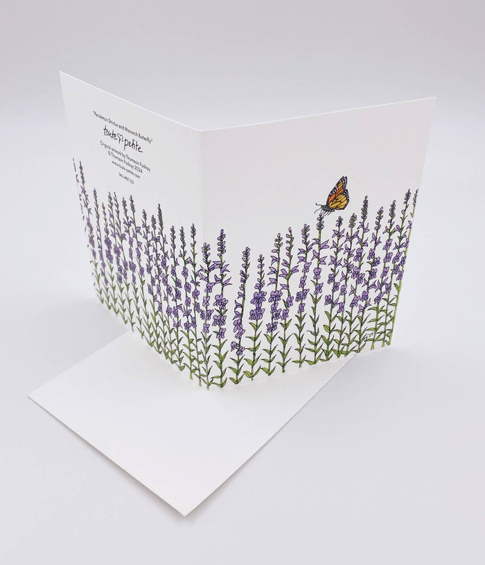 Penstemon Strictus and Monarch Butterfly, Botanical