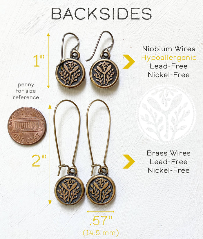 Pine Cone Bronze Earrings