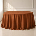 Cinnamon brown seamless round tablecloth for elegant dining setups.
