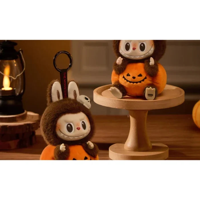 Pop Mart Labubu Happy Halloween Party Series-Sitting Pumpkin Vinyl Brelok Labubu Labubu