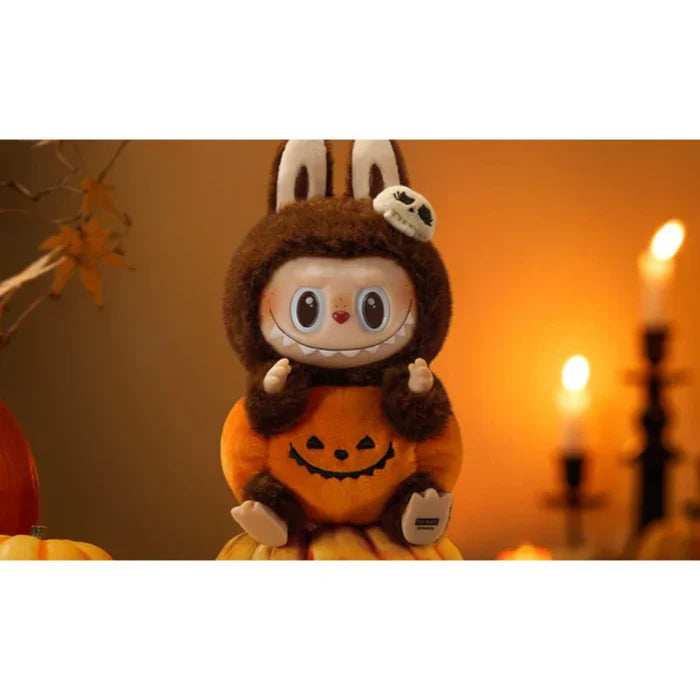 Pop Mart Labubu Happy Halloween Party Series-Sitting Pumpkin Vinyl Brelok Labubu Labubu