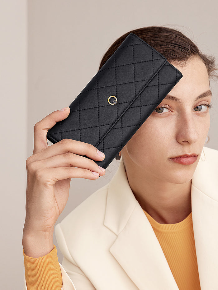 Premium Leather Diamond Pattern Wallet