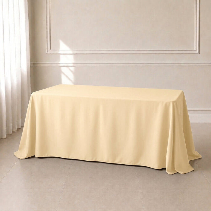 beige premium polyester rectangle tablecloth