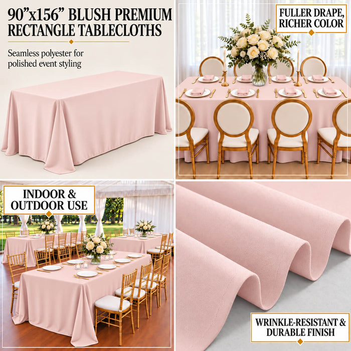 blush premium polyester rectangle tablecloth