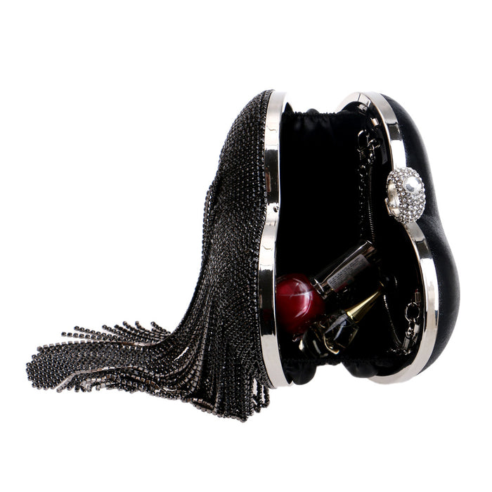 Pure Color Tassel Evening Bag