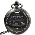 Quartz Pocket Watch Laser inscribed for Grand Parent to Grandson