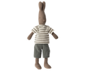 RABBIT SIZE 2, BROWN - STRIPED BLOUSE AND PANTS