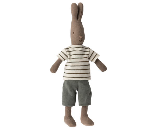 RABBIT SIZE 2, BROWN - STRIPED BLOUSE AND PANTS