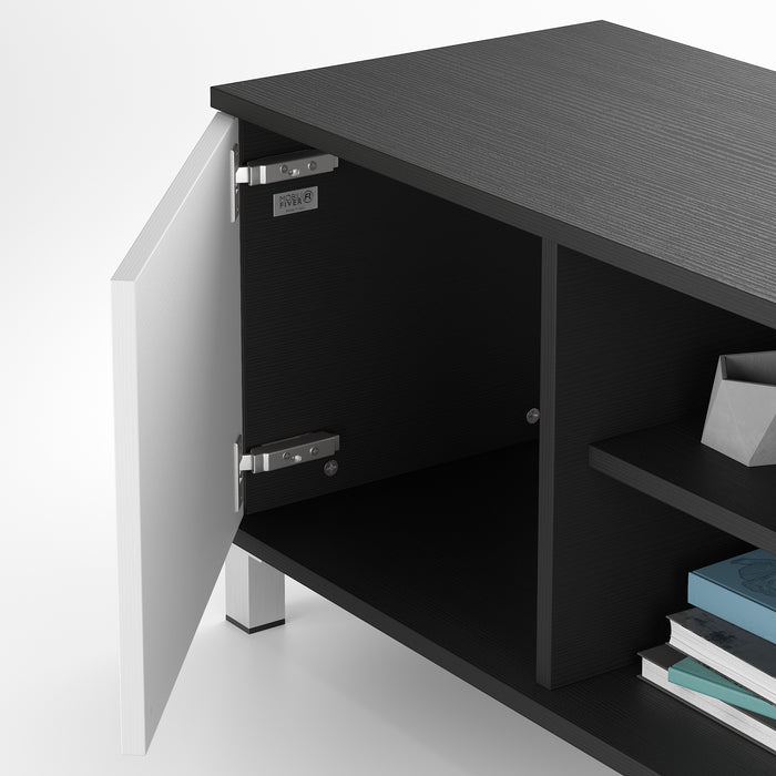 Rachele TV Stand, Ashwood Black and Ashwood White