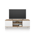 Rachele TV Stand, Rustic Oak and Ashwood White