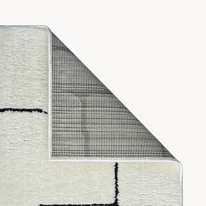 Rectangular Rug Arno 63x91 in, Cream with Abstract Pattern