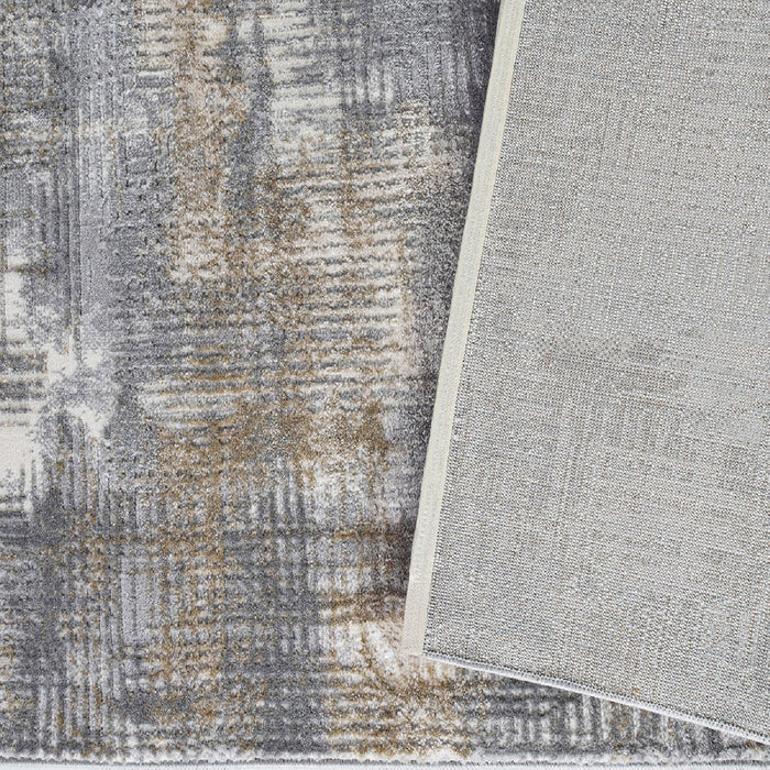 Rectangular rug Luna 63x91 in, Grey and Beige with abstract pattern