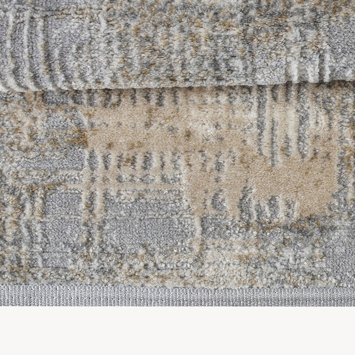 Rectangular rug Luna 63x91 in, Grey and Beige with abstract pattern