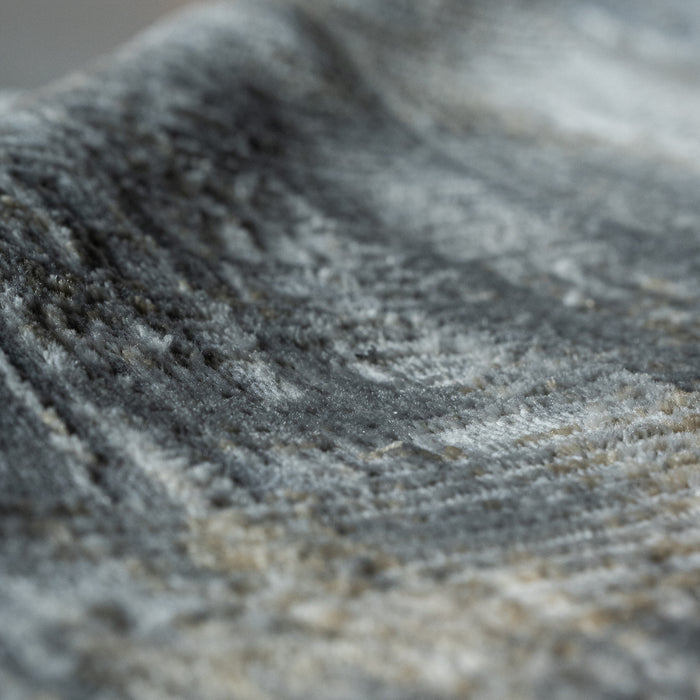 Rectangular rug Luna 63x91 in, Grey and Beige with abstract pattern