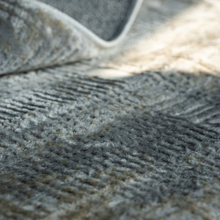 Rectangular rug Luna 63x91 in, Grey and Beige with abstract pattern