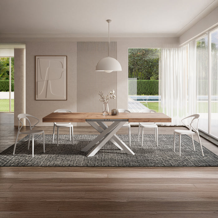 Rectangular rug Luna 63x91 in, Grey with geometric pattern