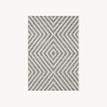 Rectangular rug Maya 63x91 in, Cream with Aztec pattern