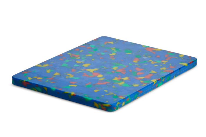 Recycled Plastic Cutting Board XS Confetti On Blue