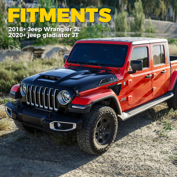 Replacement Side Air Vent with Pattern for Jeep Wrangler JL JK Series Hood | ZR1  (JP-0138K)
