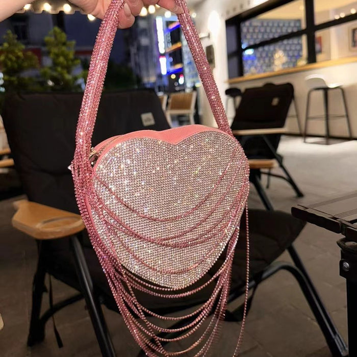 Rhinestone Tassel Love Bag