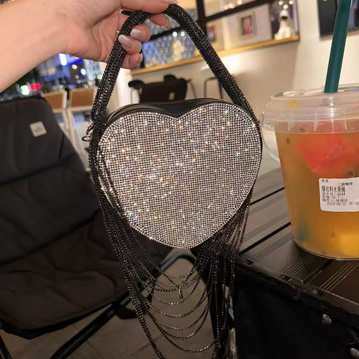 Rhinestone Tassel Love Bag