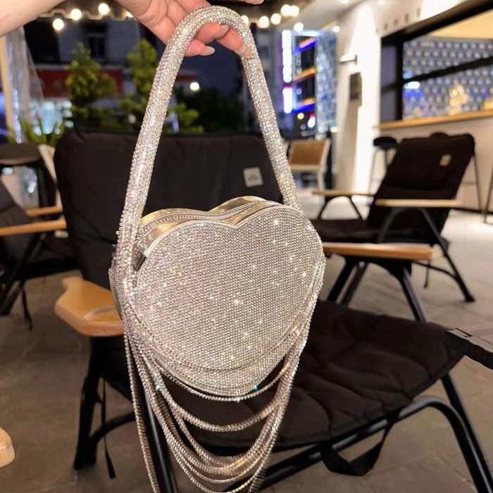 Rhinestone Tassel Love Bag