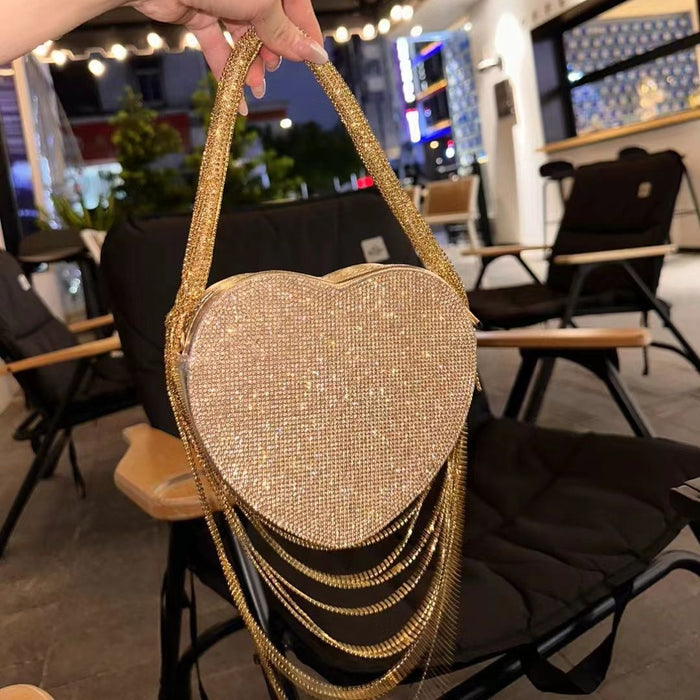 Rhinestone Tassel Love Bag