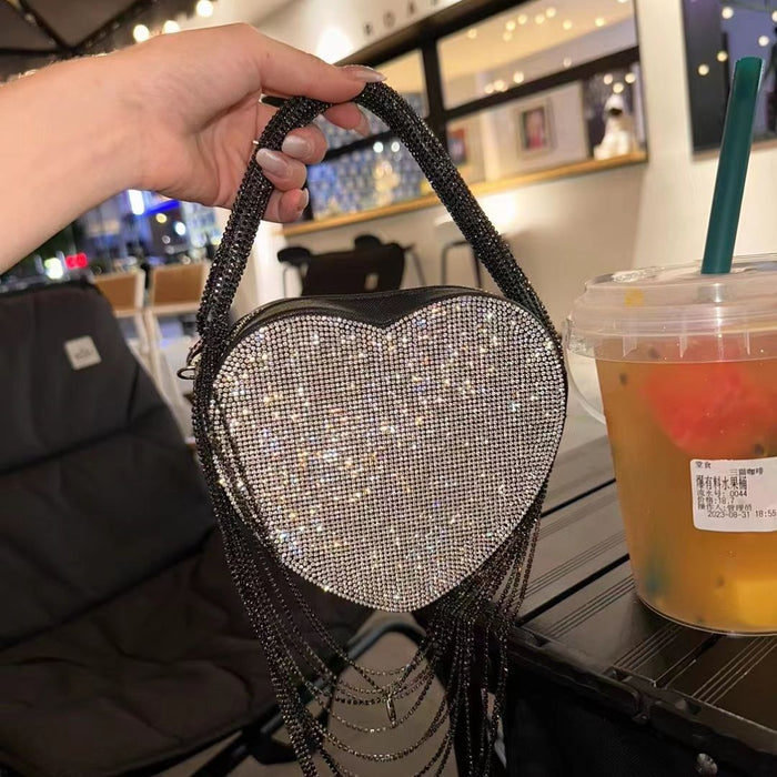 Rhinestone Tassel Love Bag