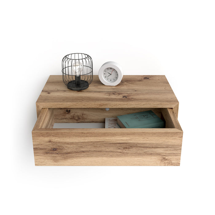 Riccardo Floating nightstand, Rustic Oak