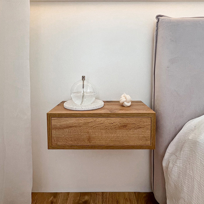 Riccardo Floating nightstand, Rustic Oak
