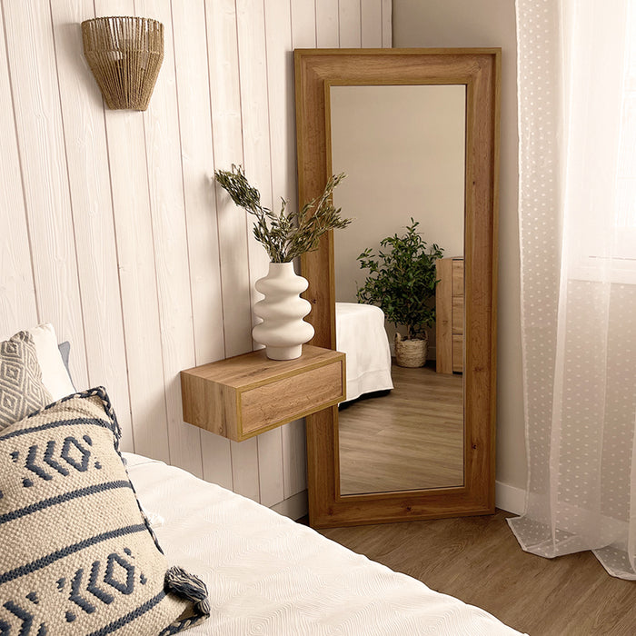Riccardo Floating nightstand, Rustic Oak