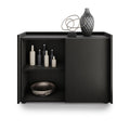 Romina Low Sideboard (36.85x14.17x27.55 in), 1 Door, Ashwood Black