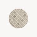 Round Rug Lidia 47 in, Cream with Diamond Pattern