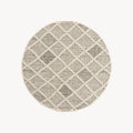 Round Rug Lidia 63 in, Cream with Diamond Pattern