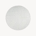 Round rug Niva 57 in, White with geometric pattern