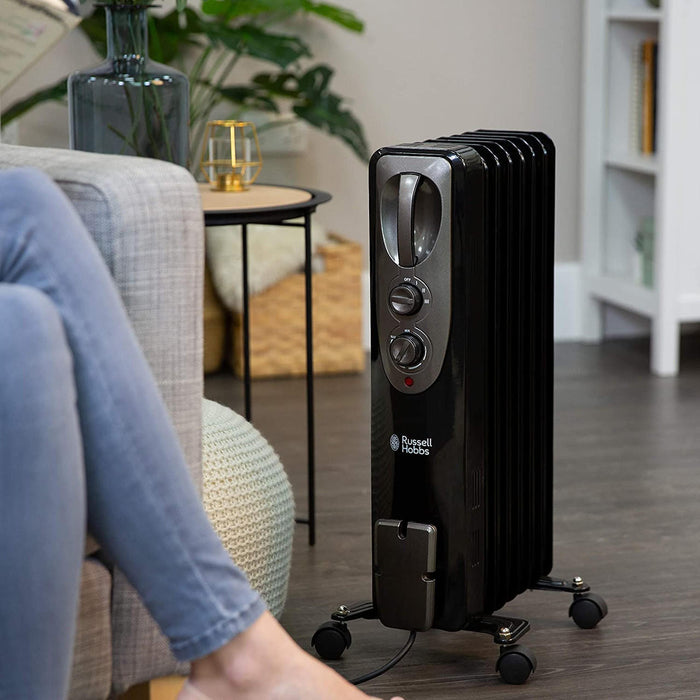 Russell Hobbs 2KW Black Oil Filled Radiator | RHOFR5002B